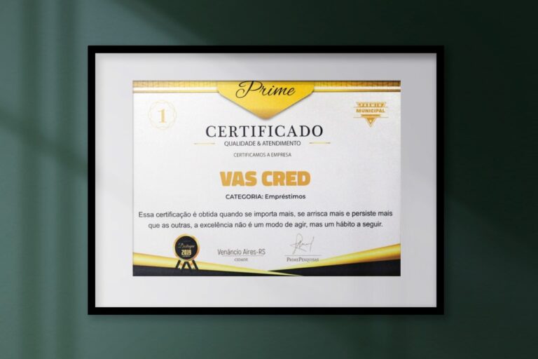 Certificado de Qualidade em Atendimento - Prime